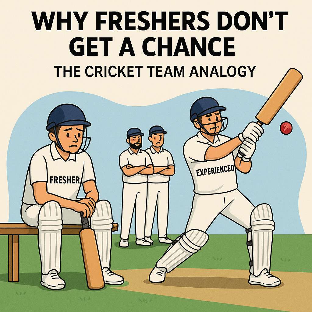Why Freshers Don’t Get a Chance – The Cricket Team Analogy